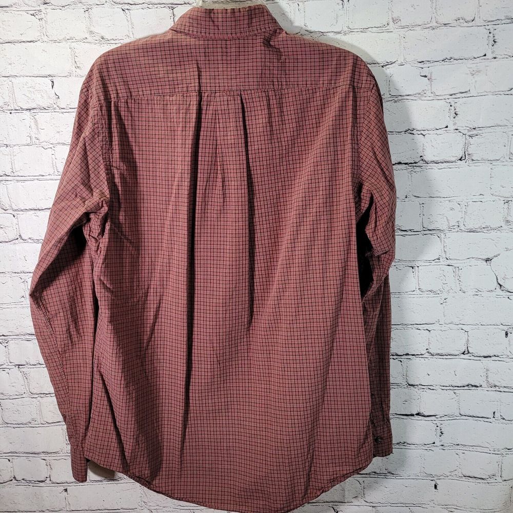 Ralph Lauren Custom Fit Men's Red Plaid Cotton Shirt Large‎ Long Sleeve Casual - Picture 3 of 6